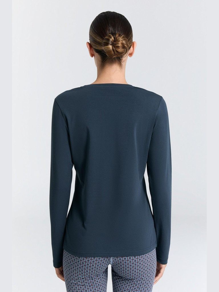 Damen Langarmshirt mit V-Ausschnitt Produktbild 
