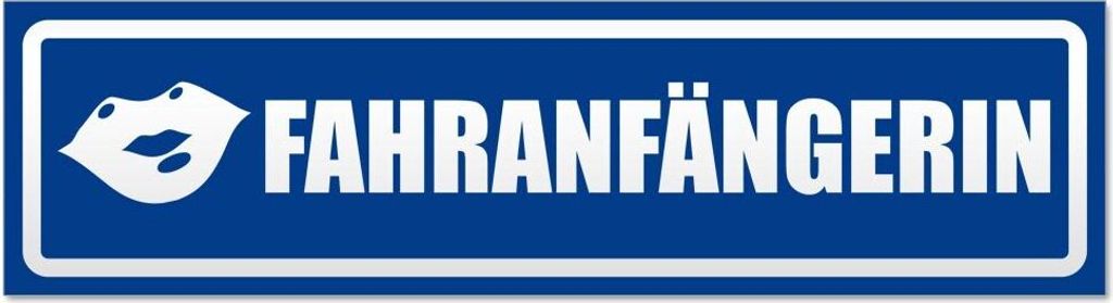 Kiwistar Fahranfängerin Kuss invertiert Magnetschild Schild magnetisch - 20cm Verkehrsblau - Magnetfolie für Auto PKW Kfz