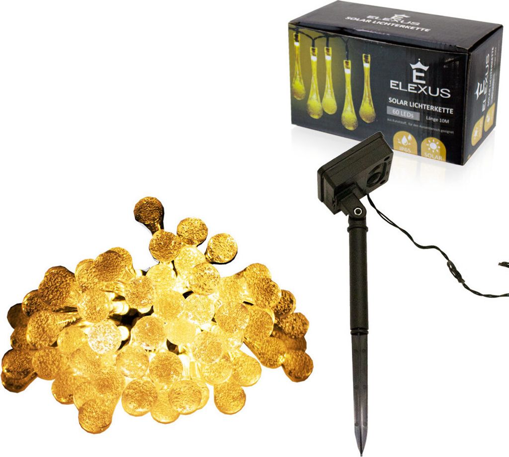 Bituxx LED Regentropfen Lichterkette Warmweiß 10m MS-18824 Produktbild 