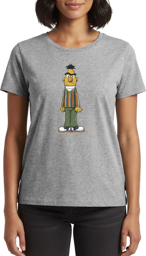 Spreadshirt Sesamstraße Bert wütend Frauen Premium T-Shirt, XXL, Grau meliert