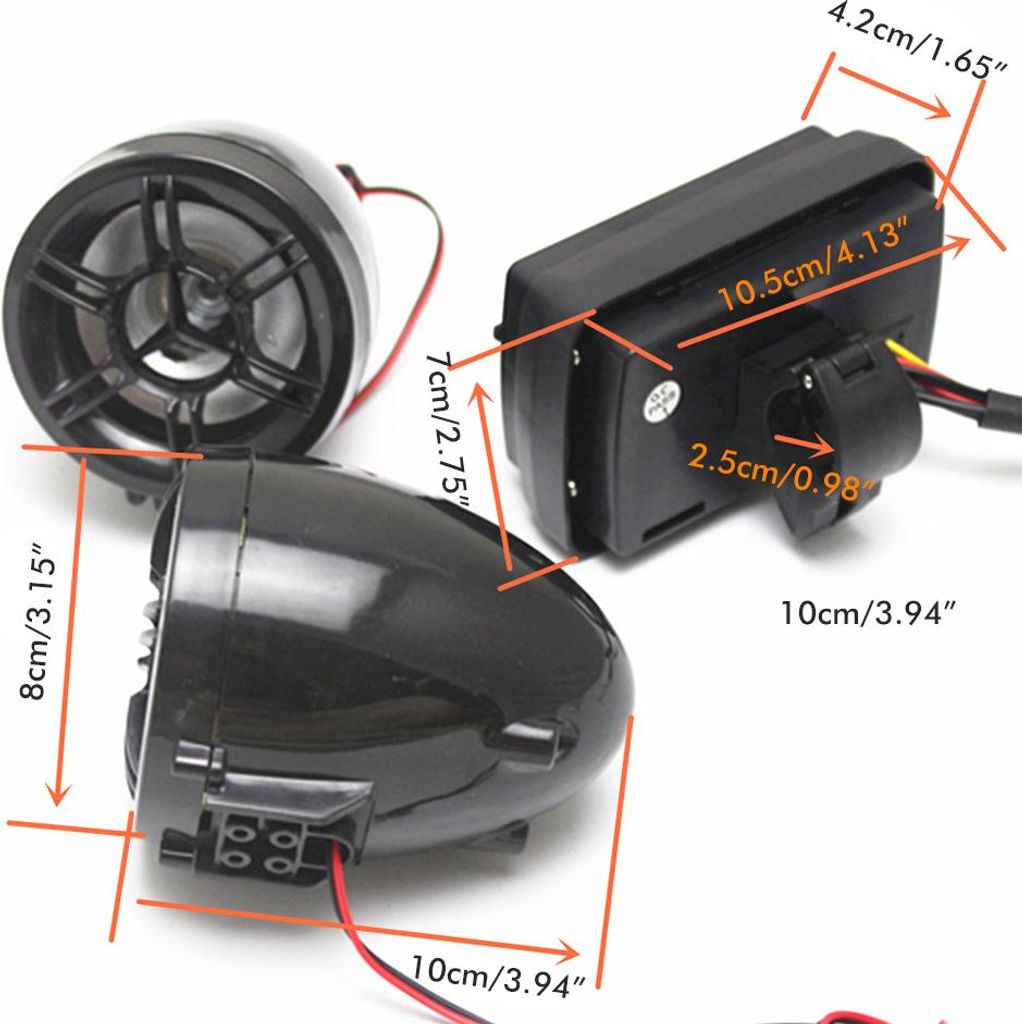 Motorrad-Stereo-Lautsprecher mit LCD-Display, wasserdicht, Anti-Diebstahl-Lenkerhalterung, Sound-Verstärker-System für Elektroroller