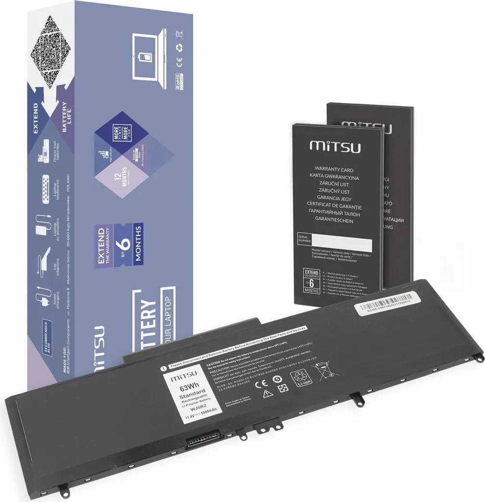 Ricambio Batteria WJ5R2 per Dell Latitude E5570 | 11.4V 84Wh 6 Celle