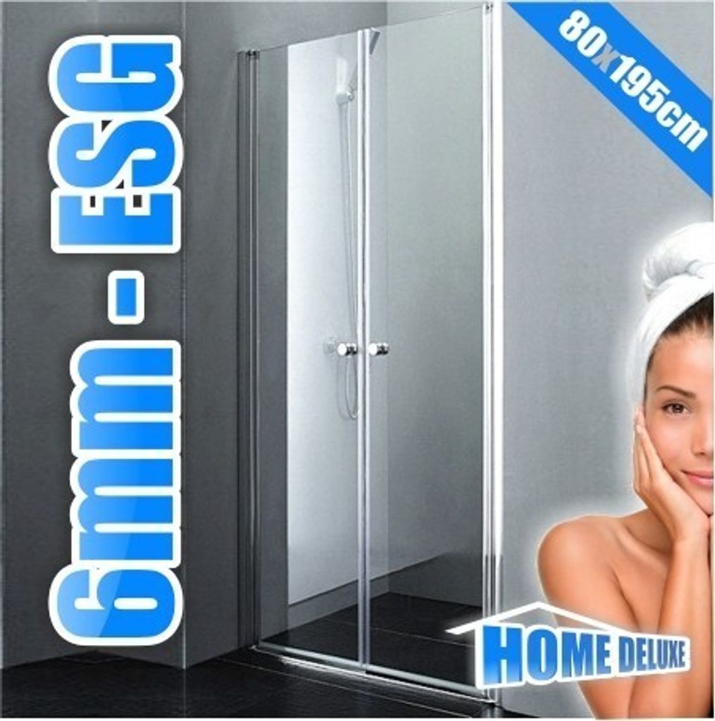 HOME DELUXE - Duschabtrennung LAVEA - Klarglas - Maße: 80 x Produktbild 