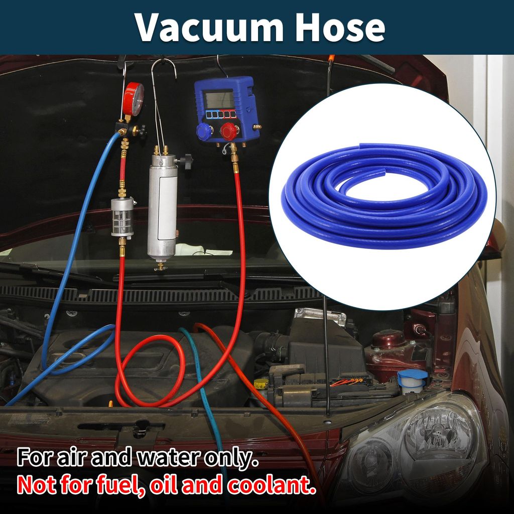 Silikon-Vakuumschlauch für Automobil-Vakuumsysteme 29,5 Fuß 5/16" 8mm ID 3mm Dicke 1 Stück Hochtemperaturbeständig 130PSI Maximaldruck für Luf...