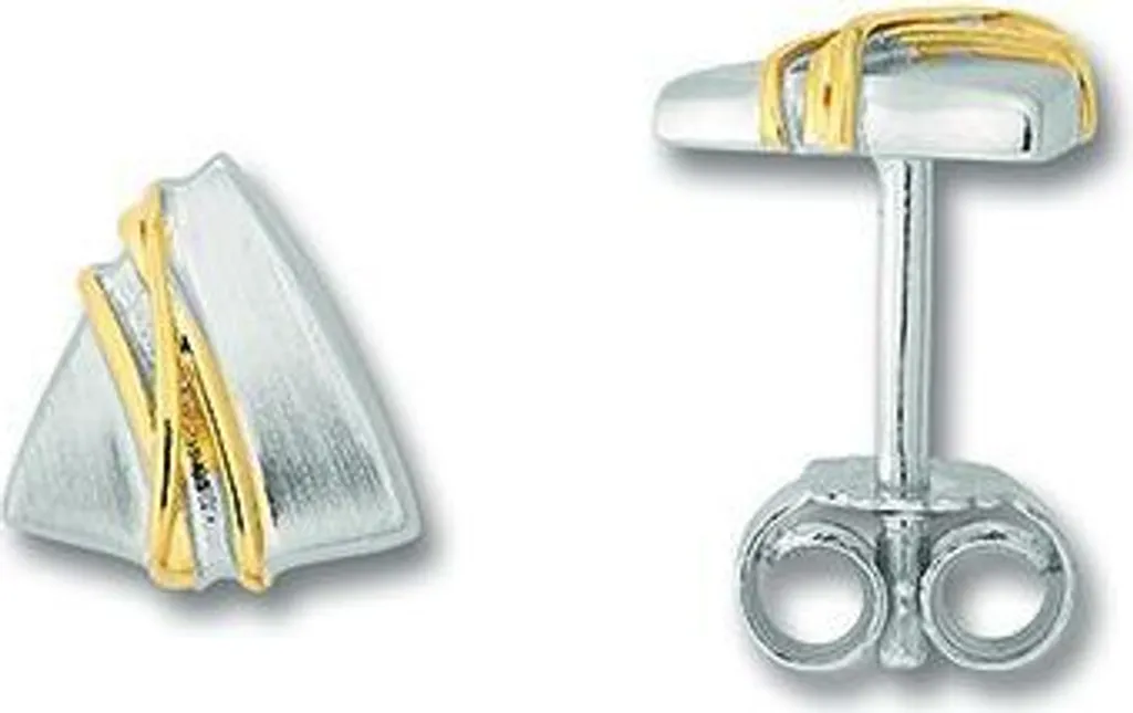Boucles d'oreilles argent 925 mat et doré jaune : l'éclat du rhodium