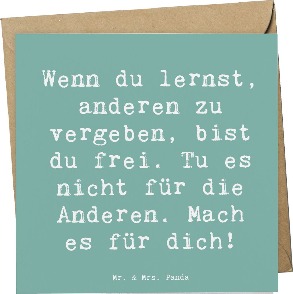 Mr. & Mrs. Panda Grußkarte Spruch Vergebung Freiheit - Meeresbrise - Geschenk, faltkarte, anderen vergeben, Stimmungen, Gefühl, Zitat, Neuanfang,...