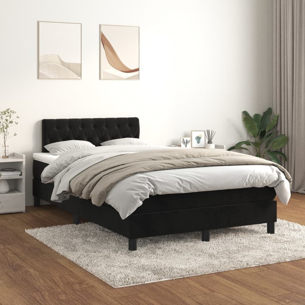 Maison Exclusive - Boxspringbett mit Matratze Schwarz 120x200 cm Samt