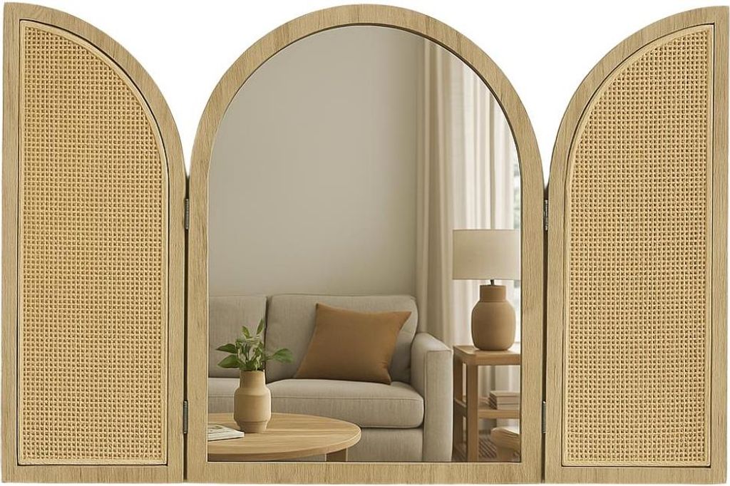 "MISOU Wandspiegel Shutter Spiegel aus Holz 40x50cm Wohnaccessoire Fensterbank Zubehör Dekoration"