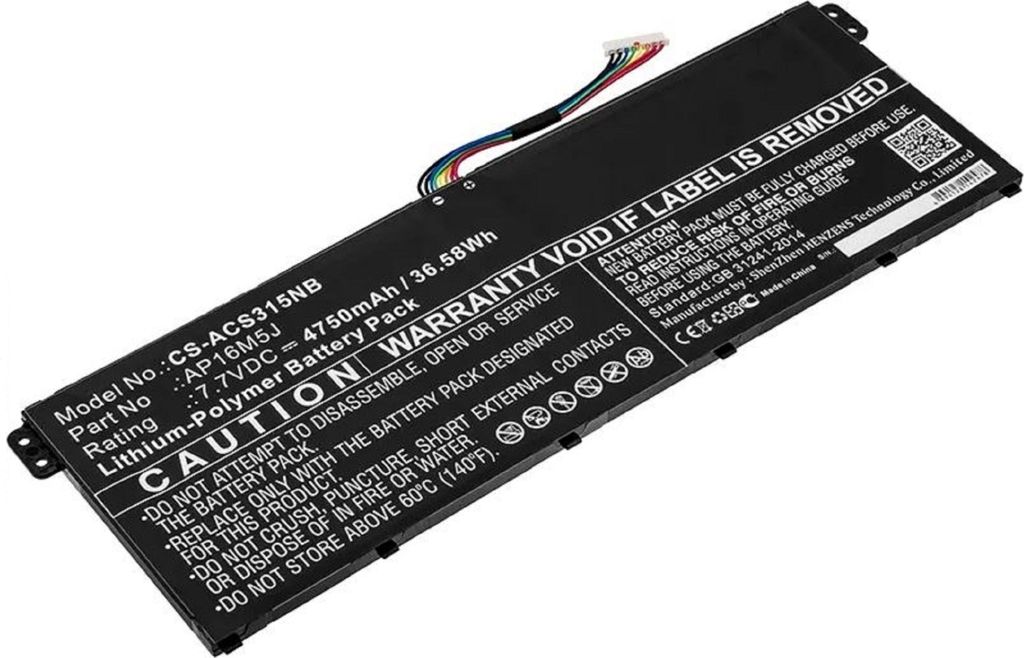Akku für Acer Aspire 3 A315-51-58S7 Li-Pol 7,7 Volt 4750 mAh schwarz.