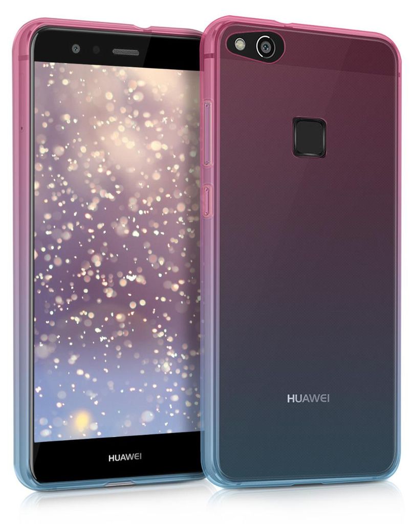 kwmobile Case kompatibel mit Huawei P10 Lite - Hülle Handy - Handyhülle Zwei Farben Pink Blau Transparent