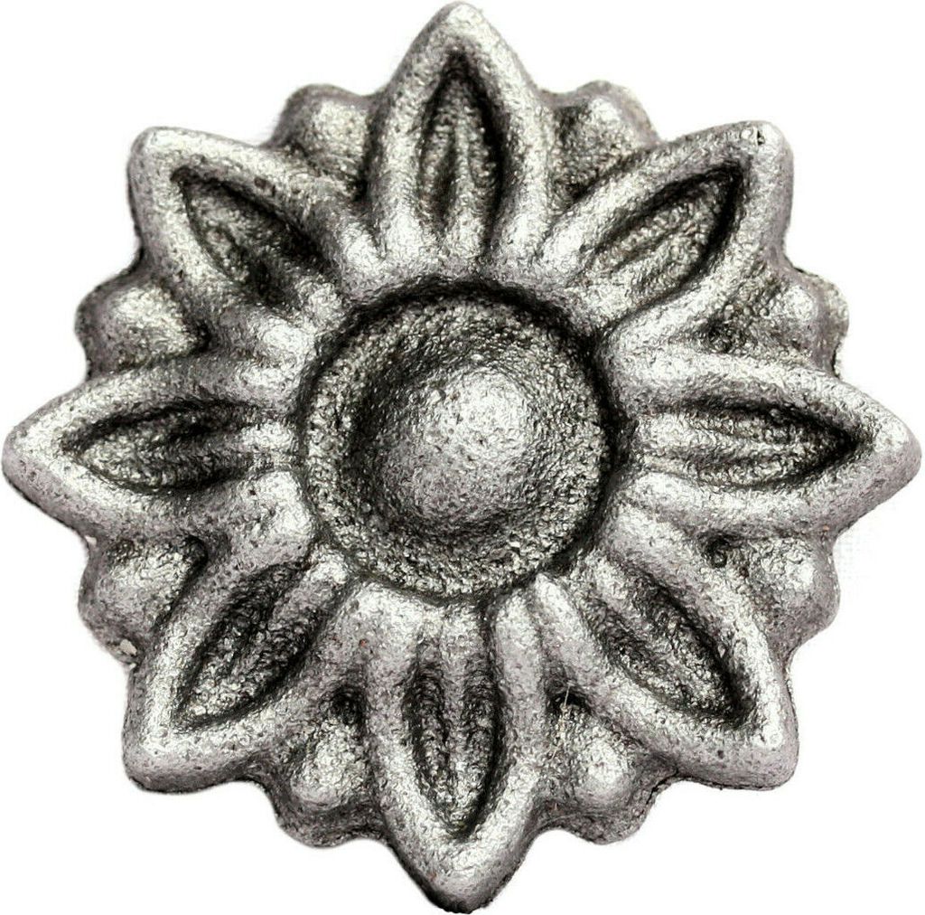 UHRIG 1x Kleine Blüte Ø 56mm, massive Stahl Zierblume, Schmiedeeisen für Geländer, Zaun uvm.