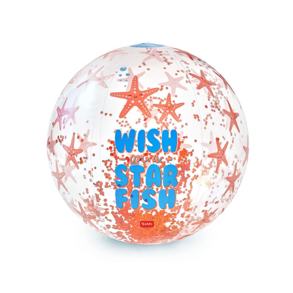 LEGAMI Aufblasbarer Strandball - Seestern Glitzer Wasserball