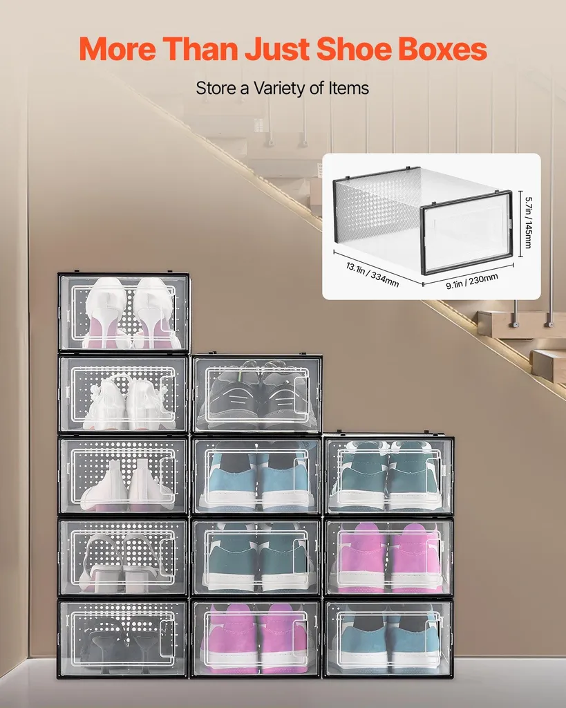Optimisation dressing avec 12 boîtes à chaussures pour bottes et talons