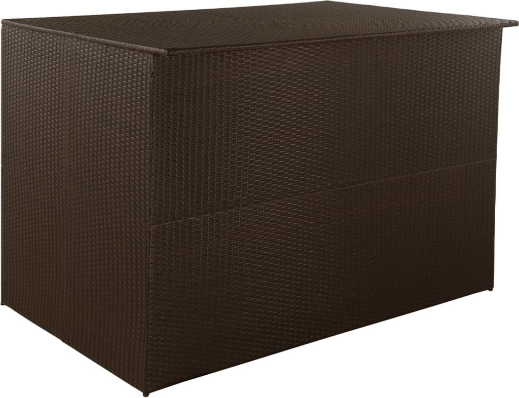 vidaXL Coffre de jardin brun 150x100x100 cm Poly rotin Image du produit 