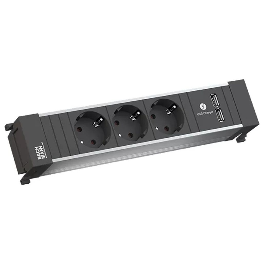 BACHMANN POWER FRAME Medium 3x Schutzkontakt 1xUSB Charger