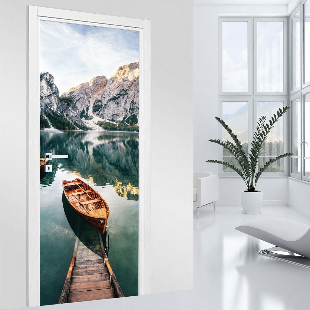 Türaufkleber – Lumaléa – See und Berge – MAT-Kleber – Breite 63 x H?he 205 cm