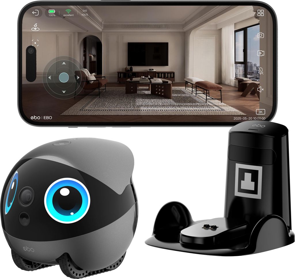 Enabot EBO Air 2 Plus Haustier- roboter 3K Kamera grau