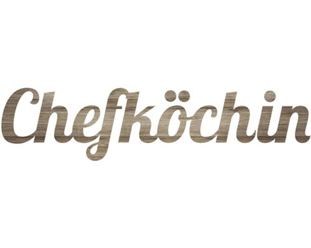 3D Schriftzug Chefköchin 25x70 cm Produktbild 