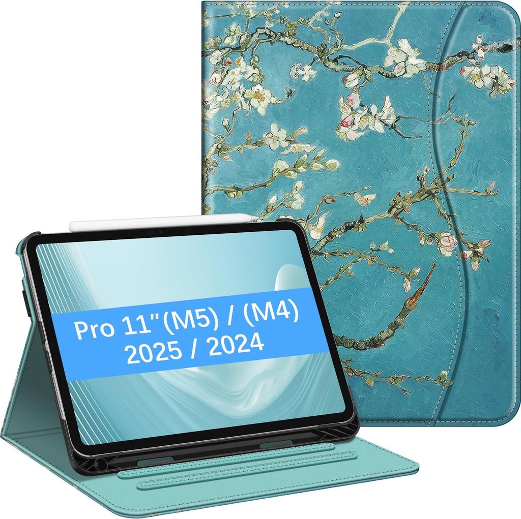 Fintie Hülle für iPad Pro 11 Zoll (M5/M4) 2025/2024 mit Stifthalter, Multi-Winkel Betrachtung Folio Stand Schutzhülle Case mit Dokumentschlitze,...