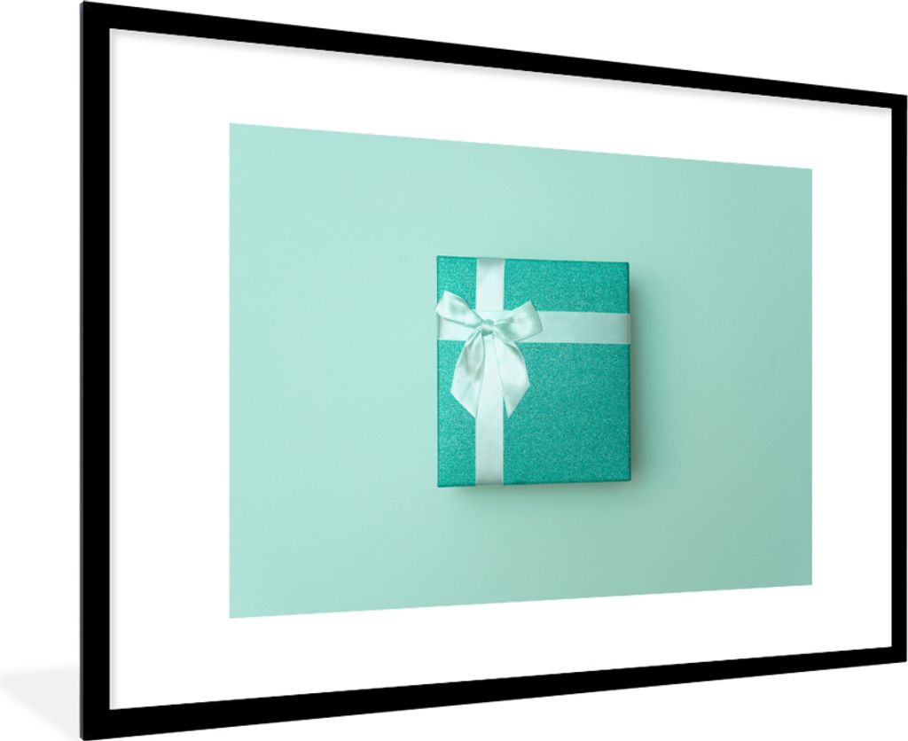 MuchoWow MuchoWow Gerahmtes Poster Mintgrünes Geschenk 90x60 cm - Poster mit zchwarzem Bilderrahmen - Wanddekoration - Fotos