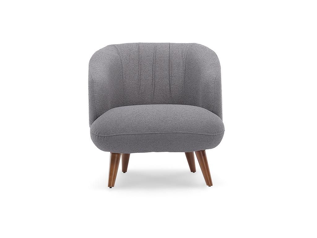 Sessel - Bouclé-Stoff - Anthrazit - JANINA