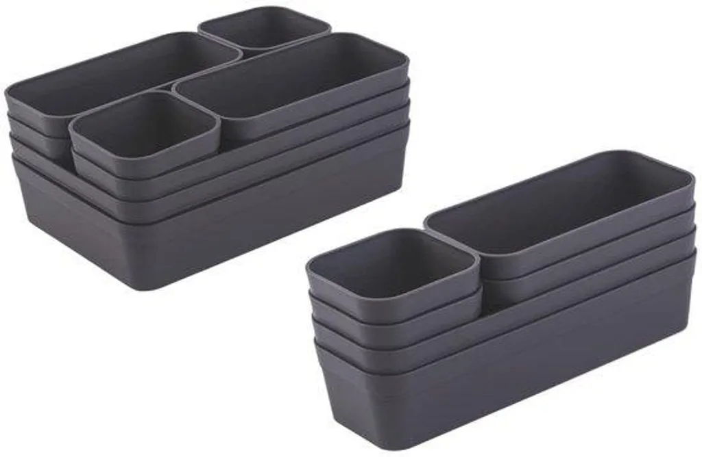 Organisateur de coffre ajustable 14 modules en plastique anthracite