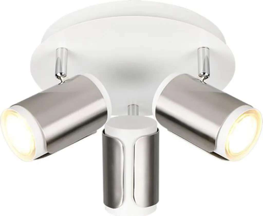Luminaire de Plafond en Nickel Blanc Mat Orientable pour Salon Chic