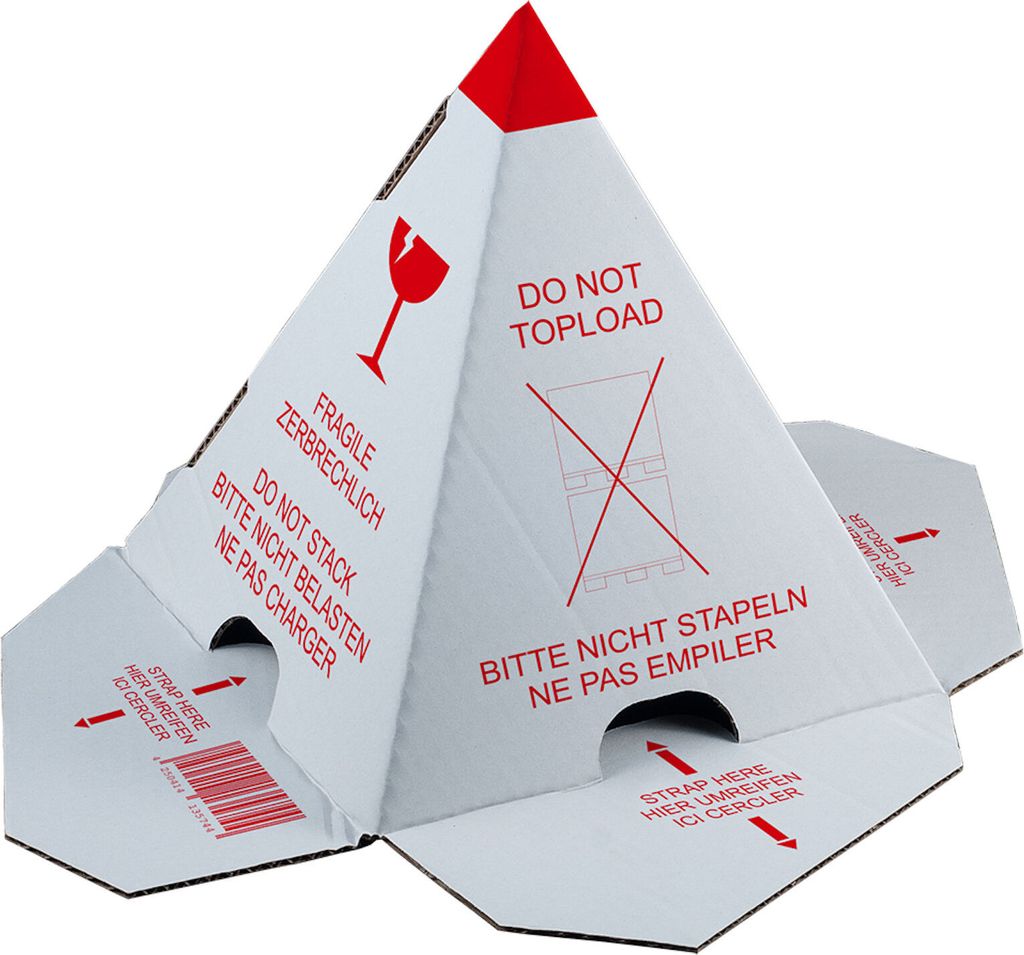 300 x Palettenhütchen "Nicht stapeln" Stapelschutzpyramide zur Palettensicherung selbstklebend