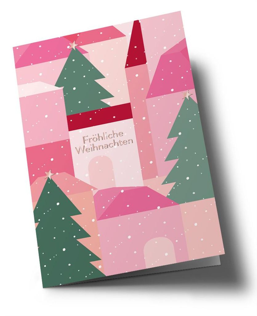 Klappkarte C6 - Toni Starck - Winterdorf / Christmas Village