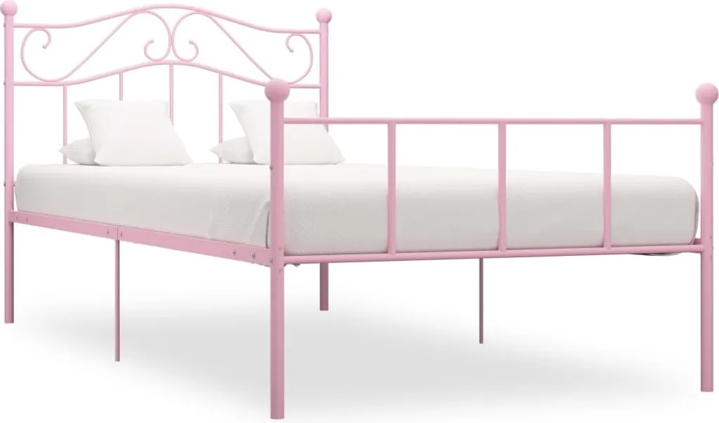 Cadre de lit Rosa 90x200 cm métal - Structure robuste anti-grincement
