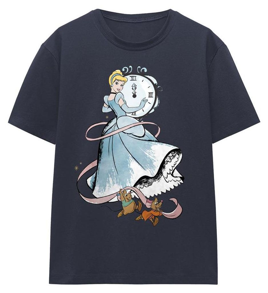 Cinderella - "Clock Strikes Twelve" T-Shirt für Damen TV34656 (S) (Marineblau)