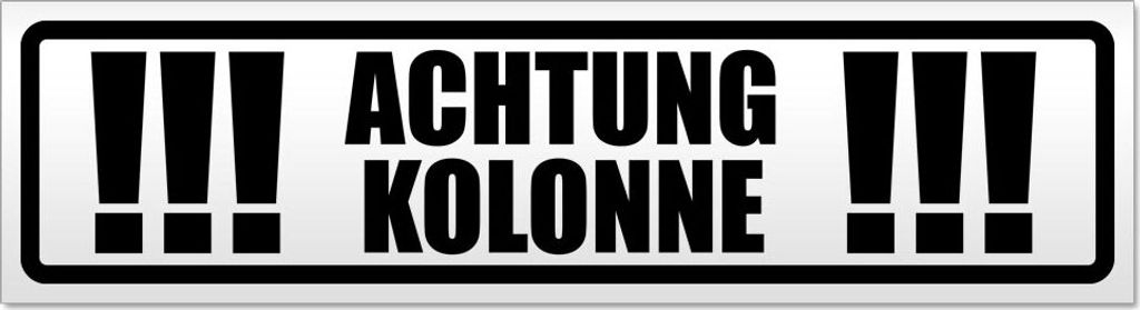 Achtung Kolonne Magnetschild Schild magnetisch