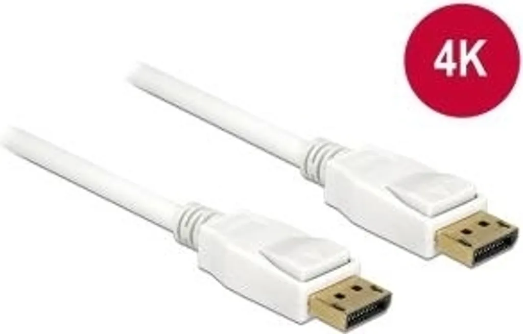 Delock 84879 Cavo DisplayPort Bianco 5m - Design e Risoluzione 4K - 3