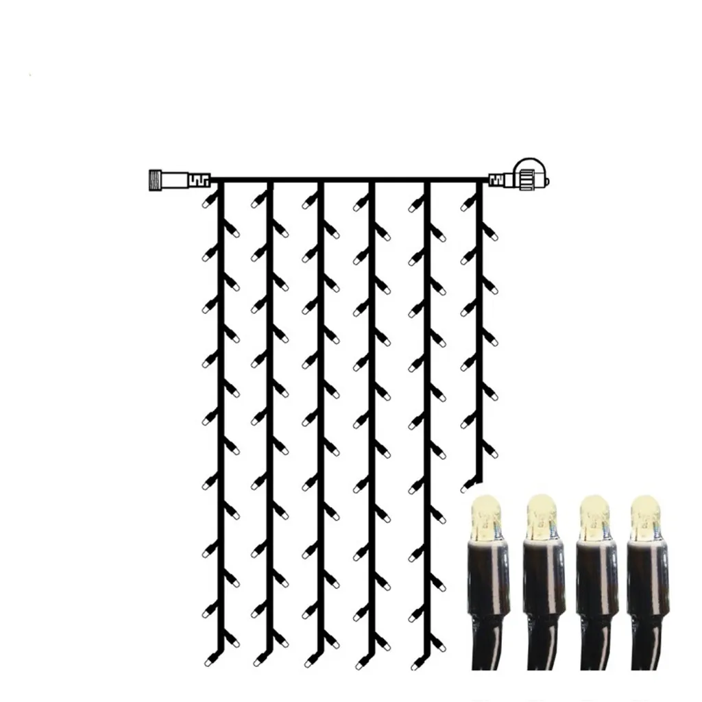 Guirlande Rideau Lumineux LED 1x2m Décoration de Noël Extensible