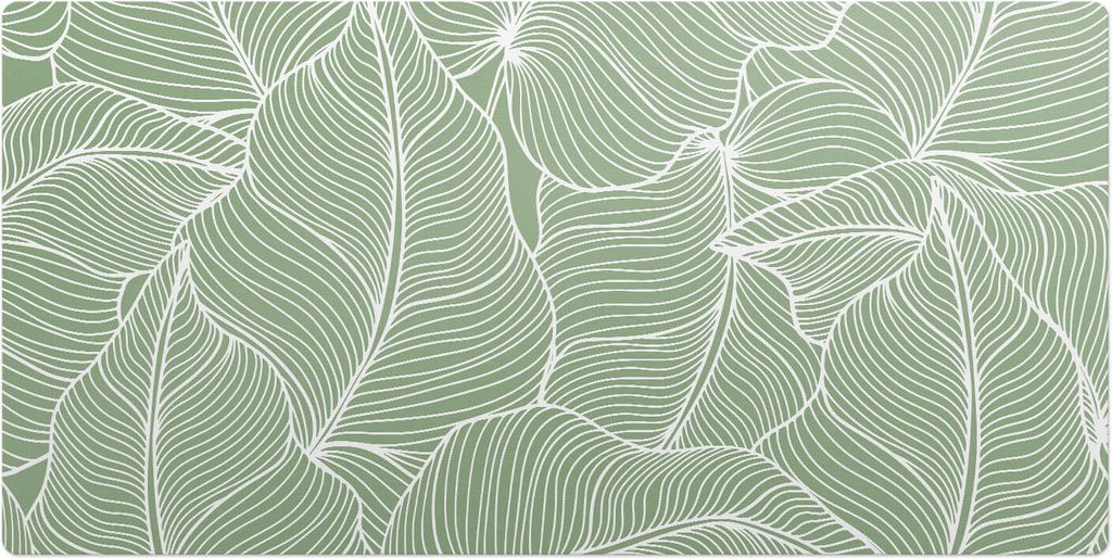 Blätter Mit Linien– Schreibtischunterlage – Schreibtisch Tischunterlage – 90x45 cm – Unterlage Groß Schreibtischmatte