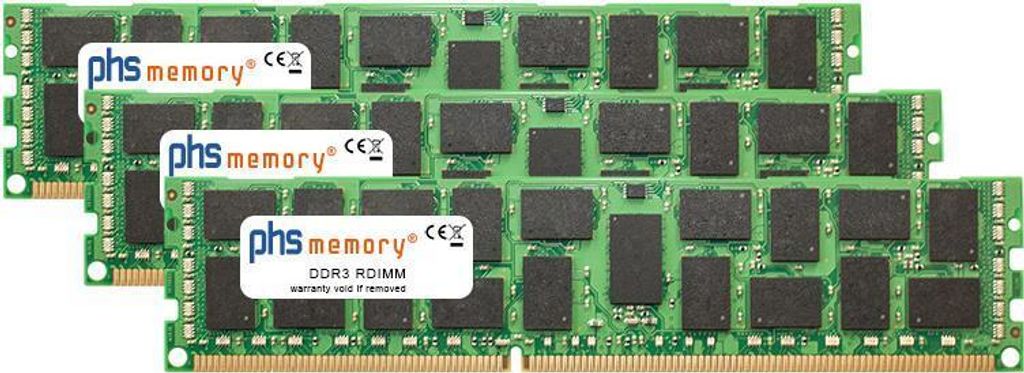 PHS-memory 24GB (3x8GB) Kit RAM Speicher für Supermicro X8DAH+ -F DDR3 RDIMM 1333MHz (SP147995)