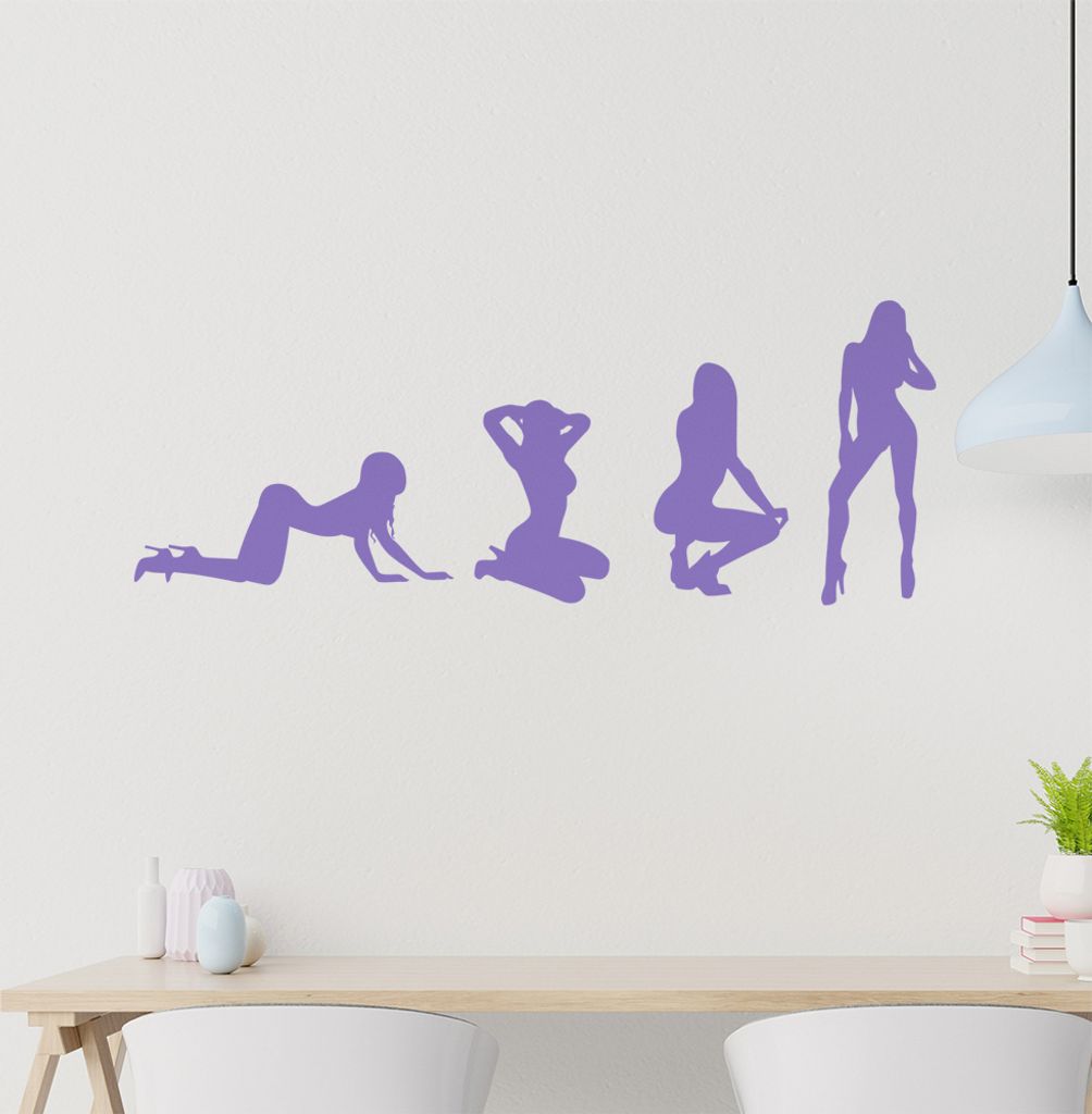 Sexy Girl Gogo Evolution Wandtattoo Wandaufkleber Wall Sticker - Dekoration, Küche, Wohnzimmer, Schlafzimmer, Badezimmer