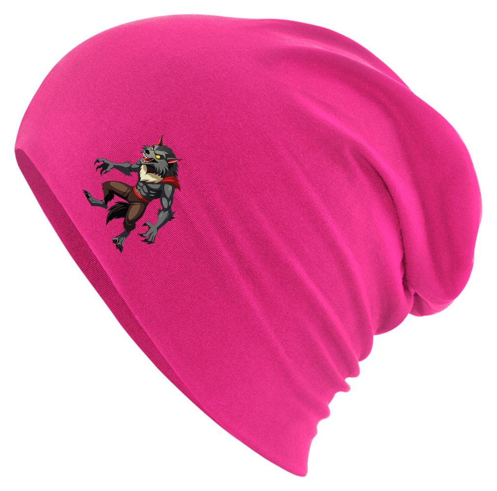 Huuraa Beanie Werwolf Fabelwesen Fuchsia One Size Baumwolle und Elasthan Mütze Geschenkidee