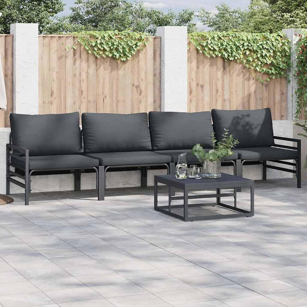 Möbel Garten-Sofa-Set 5 pcs Anthrazit Stahl - Gartenmöbelgarnituren 3378965