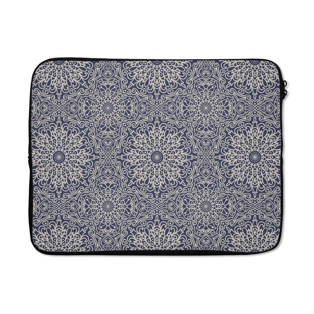 MuchoWow Laptop Hülle 17 Zoll Laptoptasche Mandala - Blumen - Vintage - Muster - Zipper - Schutzabdeckung