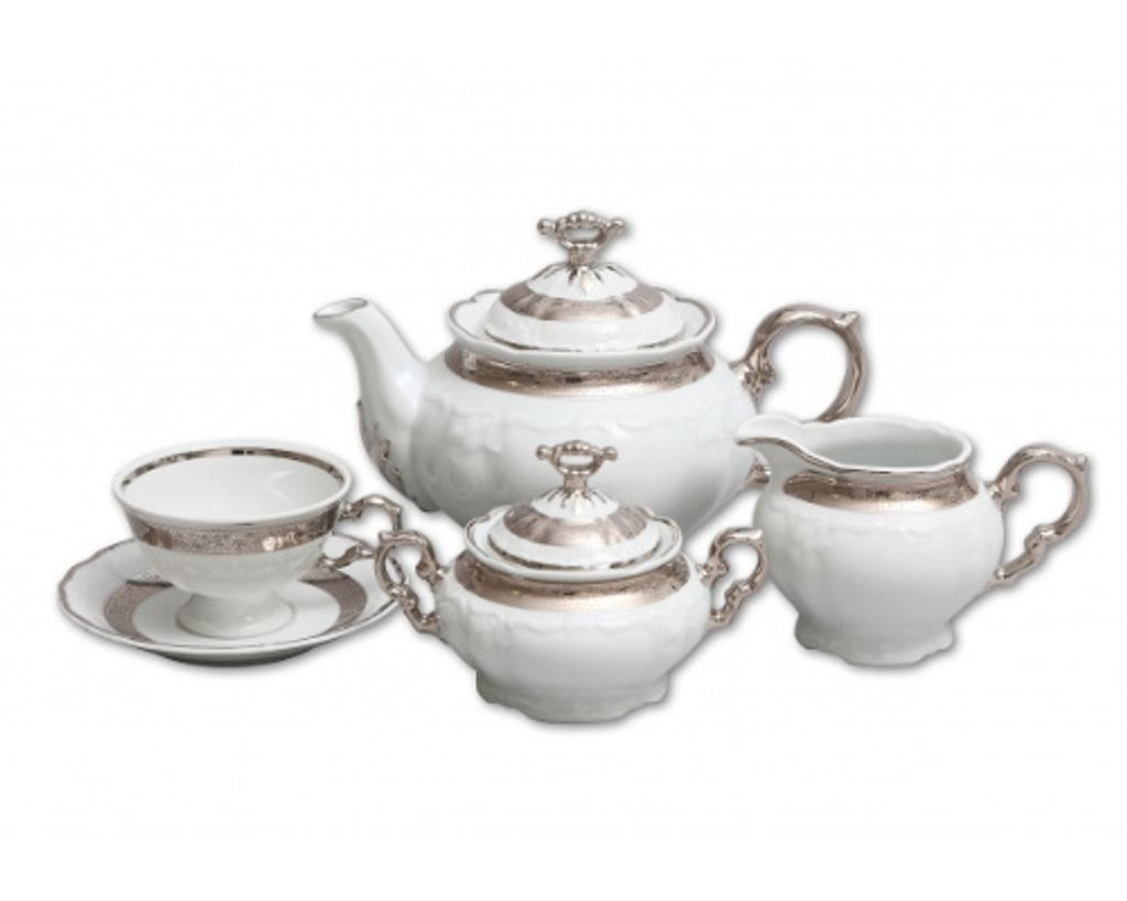 Thun 1794 Marie Louise, service à thé, platine, porcelaine Image du produit 