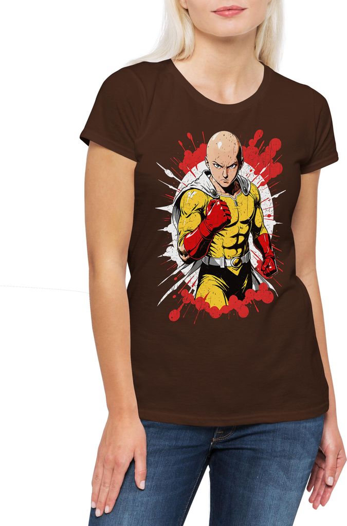 Urban Backwoods Anime Punch, Damen T-Shirt, Farbe: Braun, Größe: XL