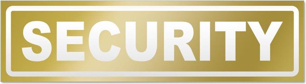 Kiwistar Security invertiert Magnetschild Schild magnetisch - 45cm Gold - Magnetfolie für Auto PKW Kfz