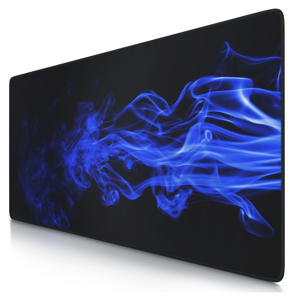 CSL Gaming Mauspad, XXL, Mousepad, 900 x 400 x 3 mm, Tischunterlage, abwaschbar, Blauer Rauch