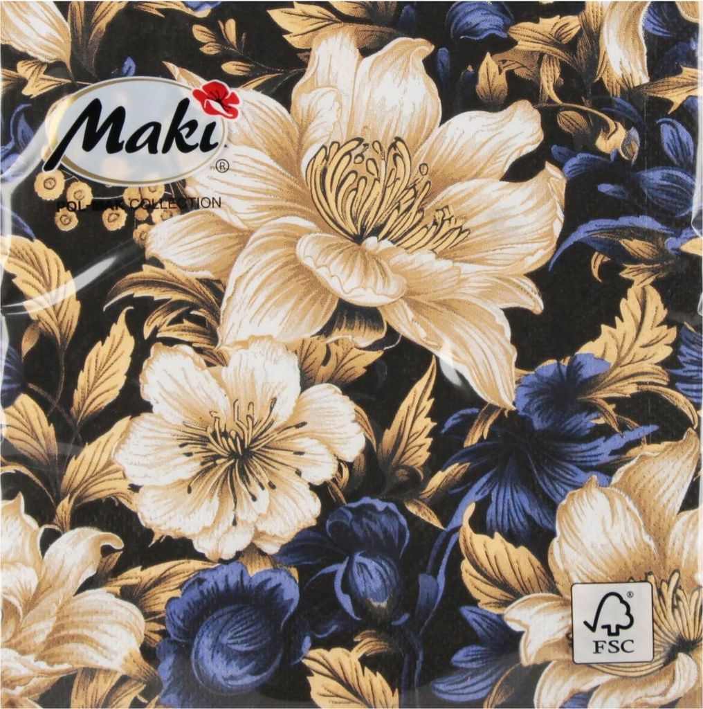 Servietten 25x25 cm - Decorative Flower Wallpaper