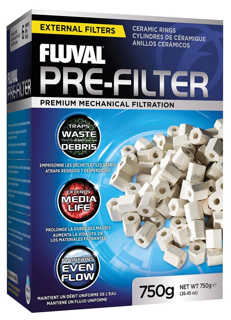 Fluval Vorfiltermaterial, Keramikringe zur Vorfilterung im Aquarium, 750g