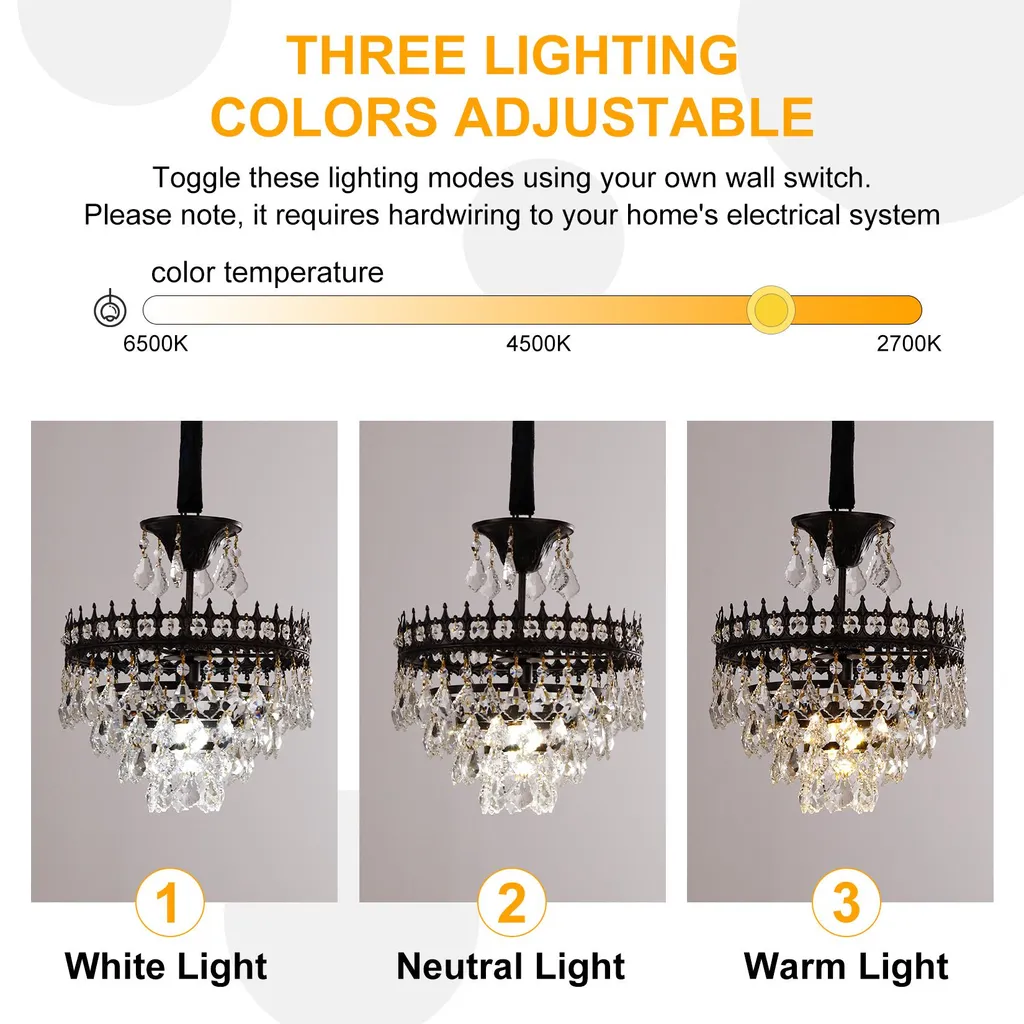 Lustre Cristal Réglable : Solution d'Éclairage pour Plafonds Bas - 6