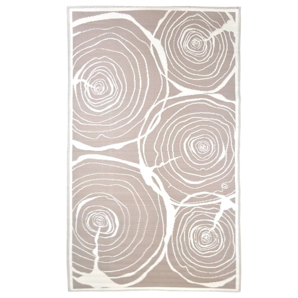 Esschert Design Outdoor-Teppich 240x150 cm Jahresringe