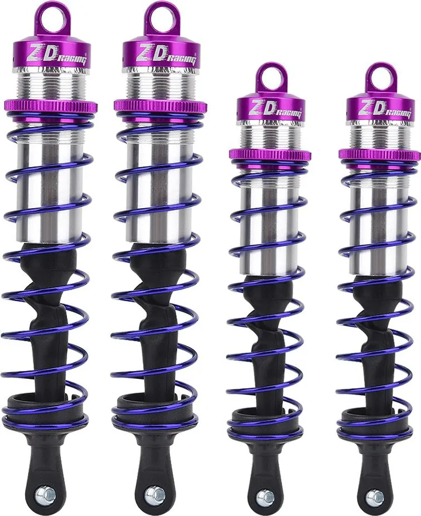 Amortisseur RC 1/8 en Métal Violet - Suspension à Huile Réglable 4 Pièces