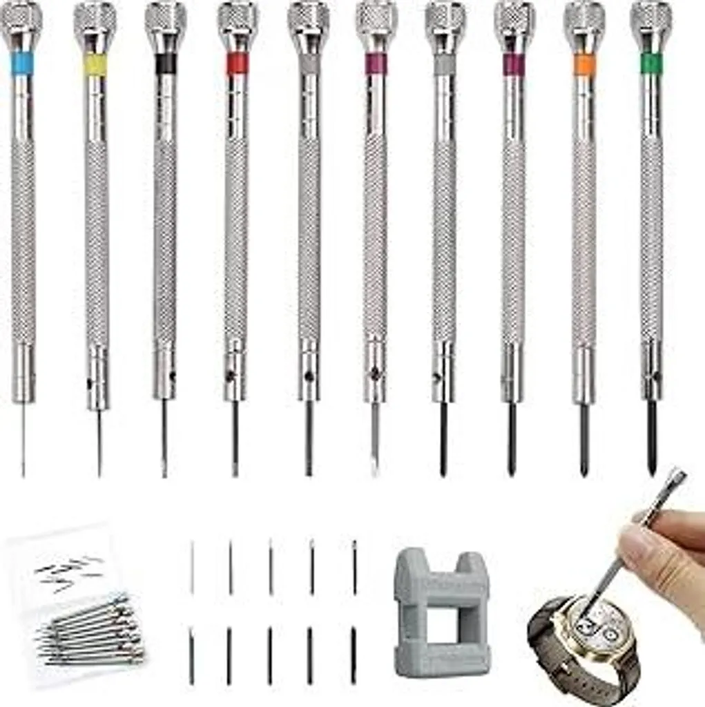 Cacciaviti Orologiaio 10 Pezzi con Smagnetizzatore per Viti Occhiali